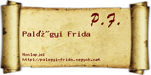 Palágyi Frida névjegykártya
